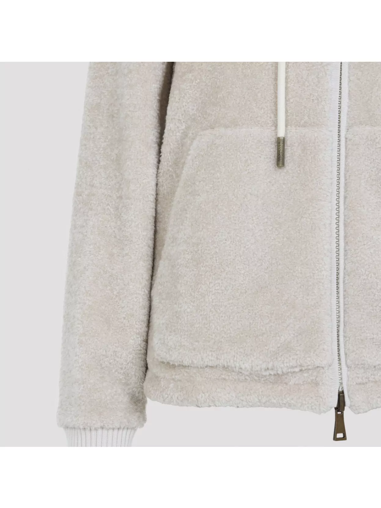 Moncler Hooded Cardigan Featuring Front Pockets In White
