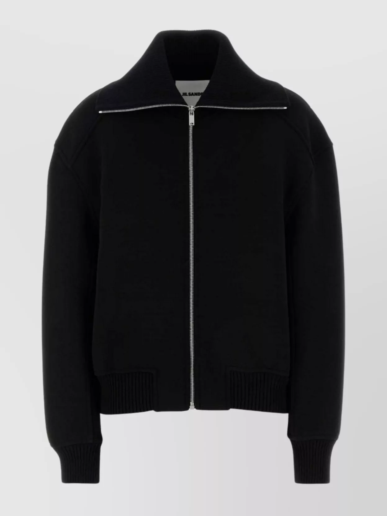 Jil Sander Wool Blend Bomber Jacket With High Collar