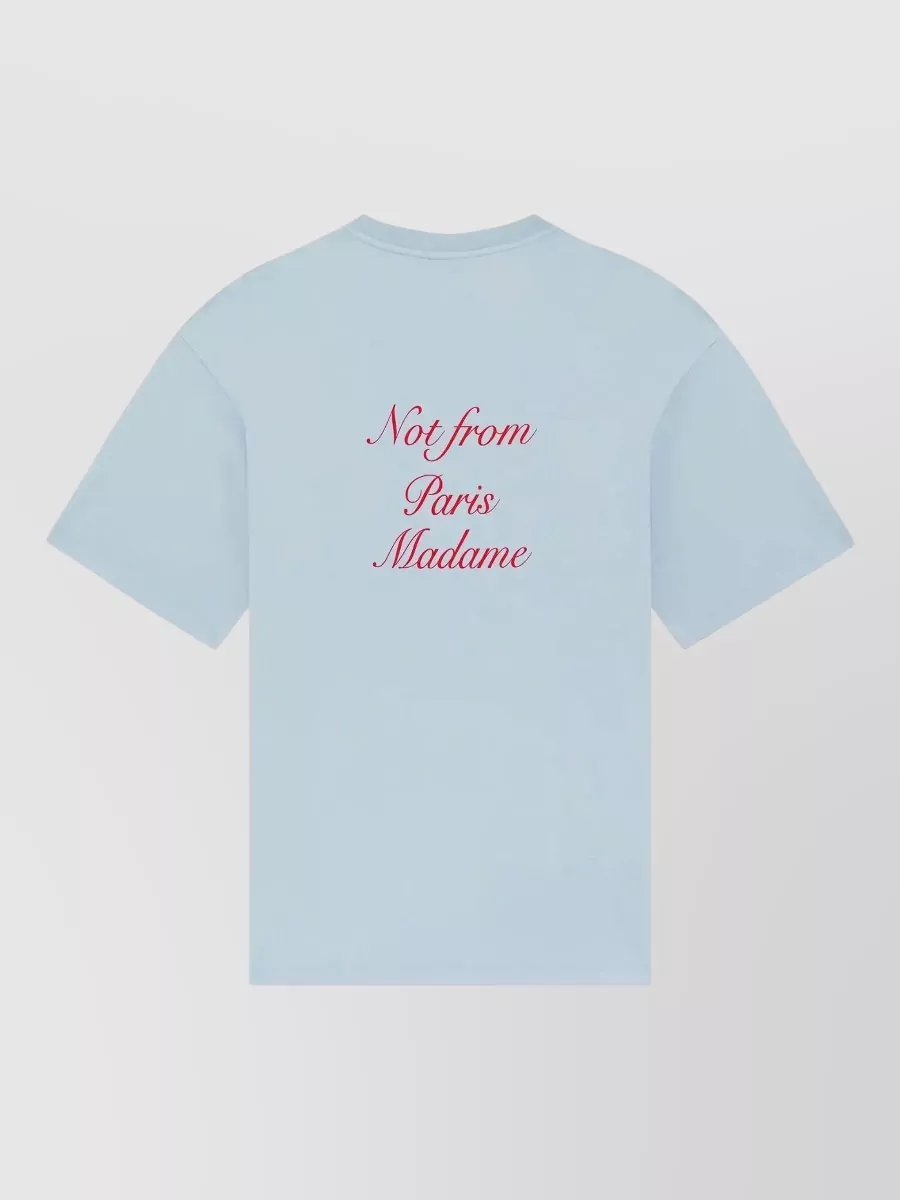 Drôle De Monsieur Ribbed Regular-Fit Slogan-Print T-Shirt