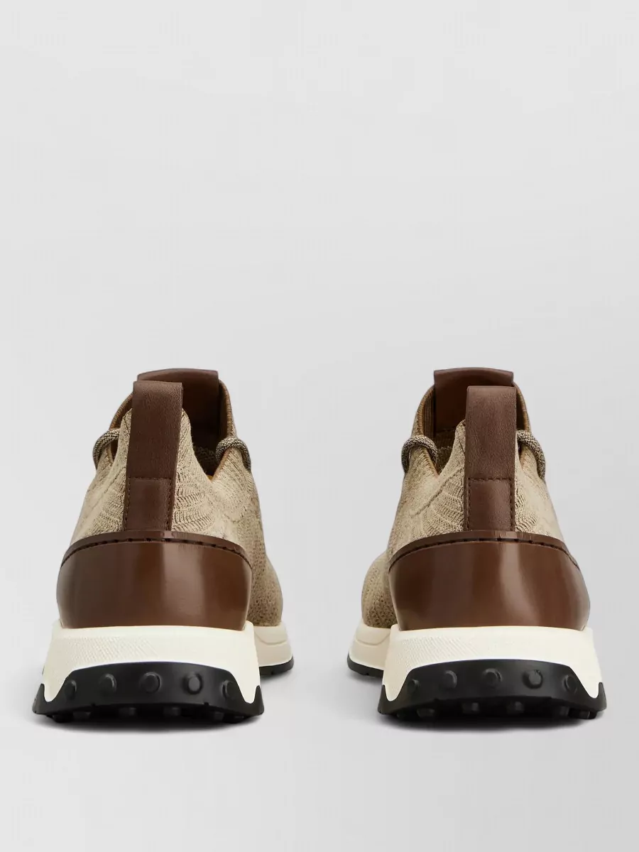 Tod's Sneakers Knitted Upper Rubber Sole Pull Tab