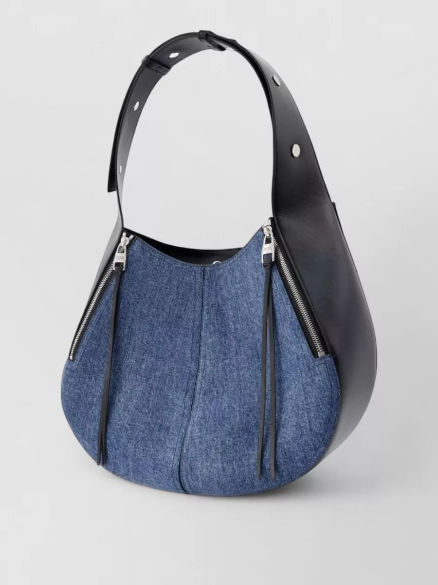 Alexander Mcqueen Skull Denim Shoulder Bag