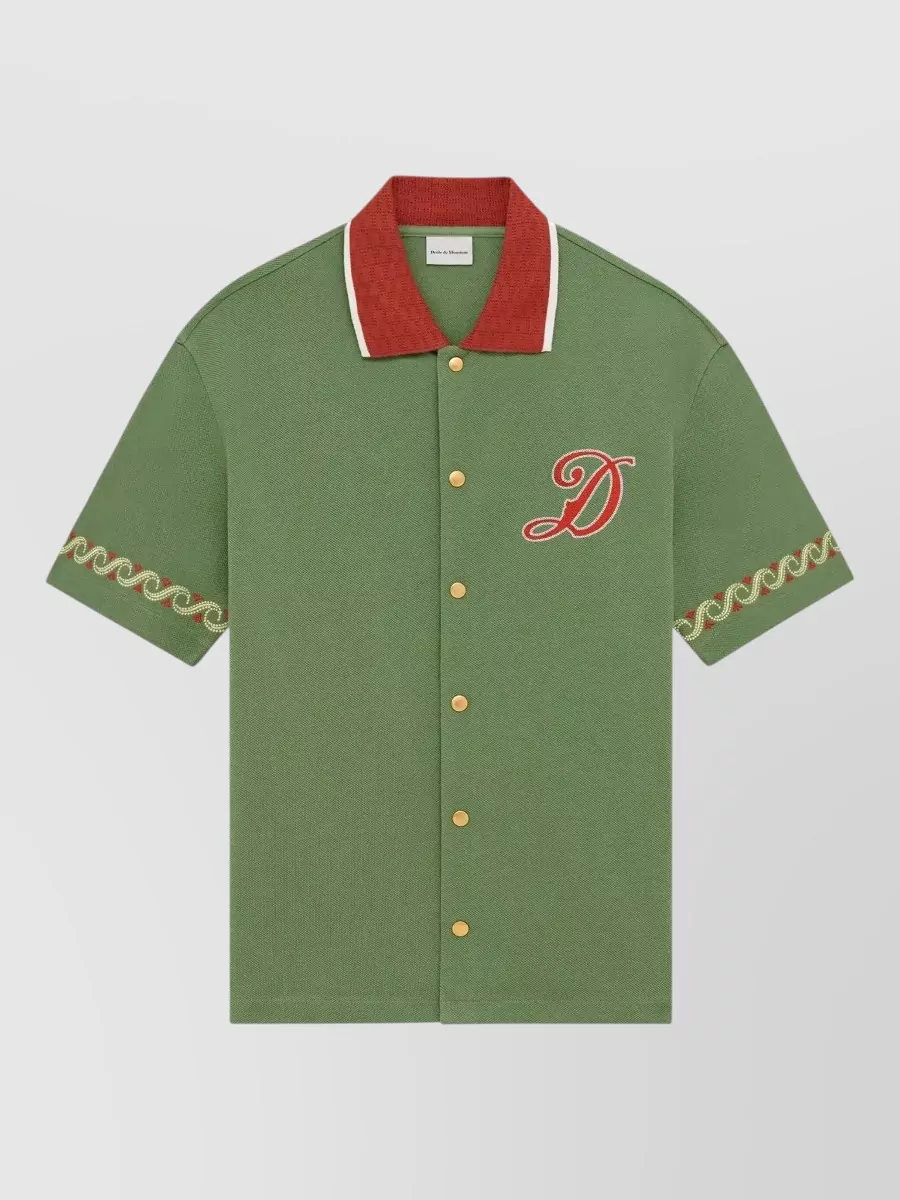 Drôle De Monsieur Embroidered Relaxed Fit Short Sleeve Shirt