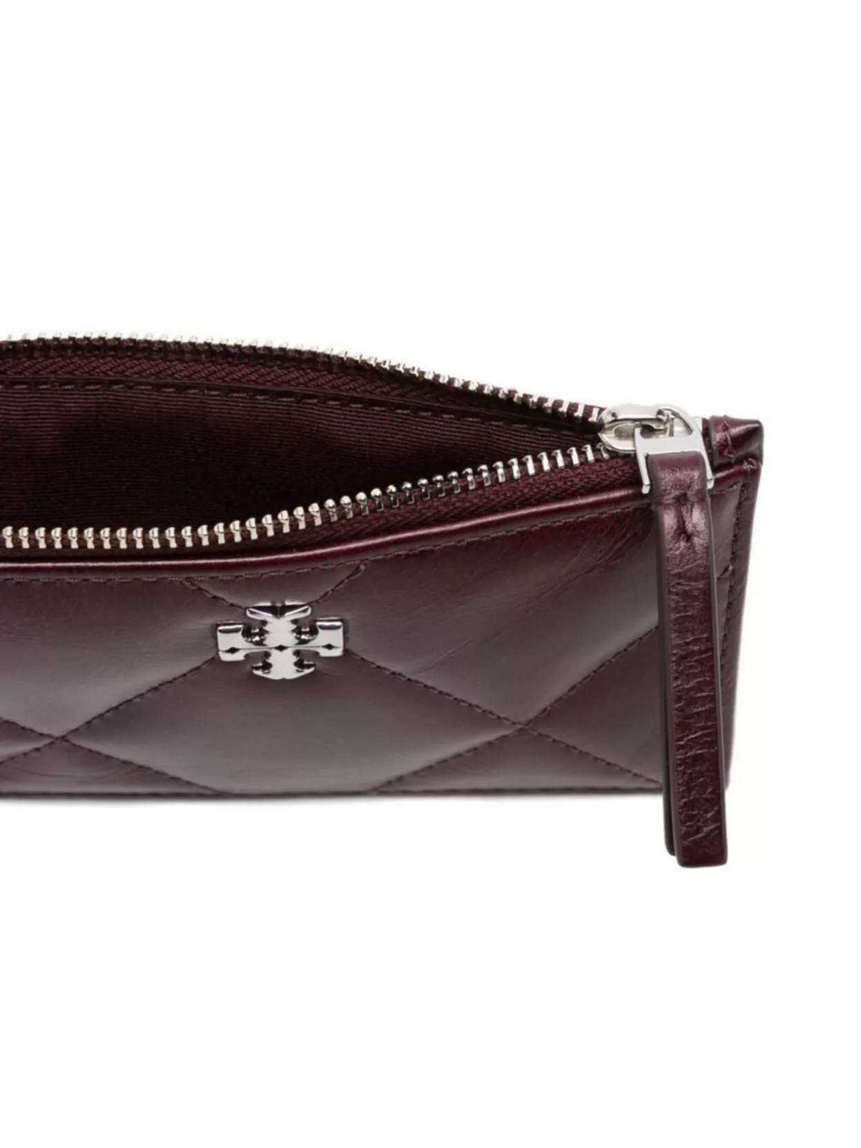 Tory Burch Quilted Card Case Leather Puller
