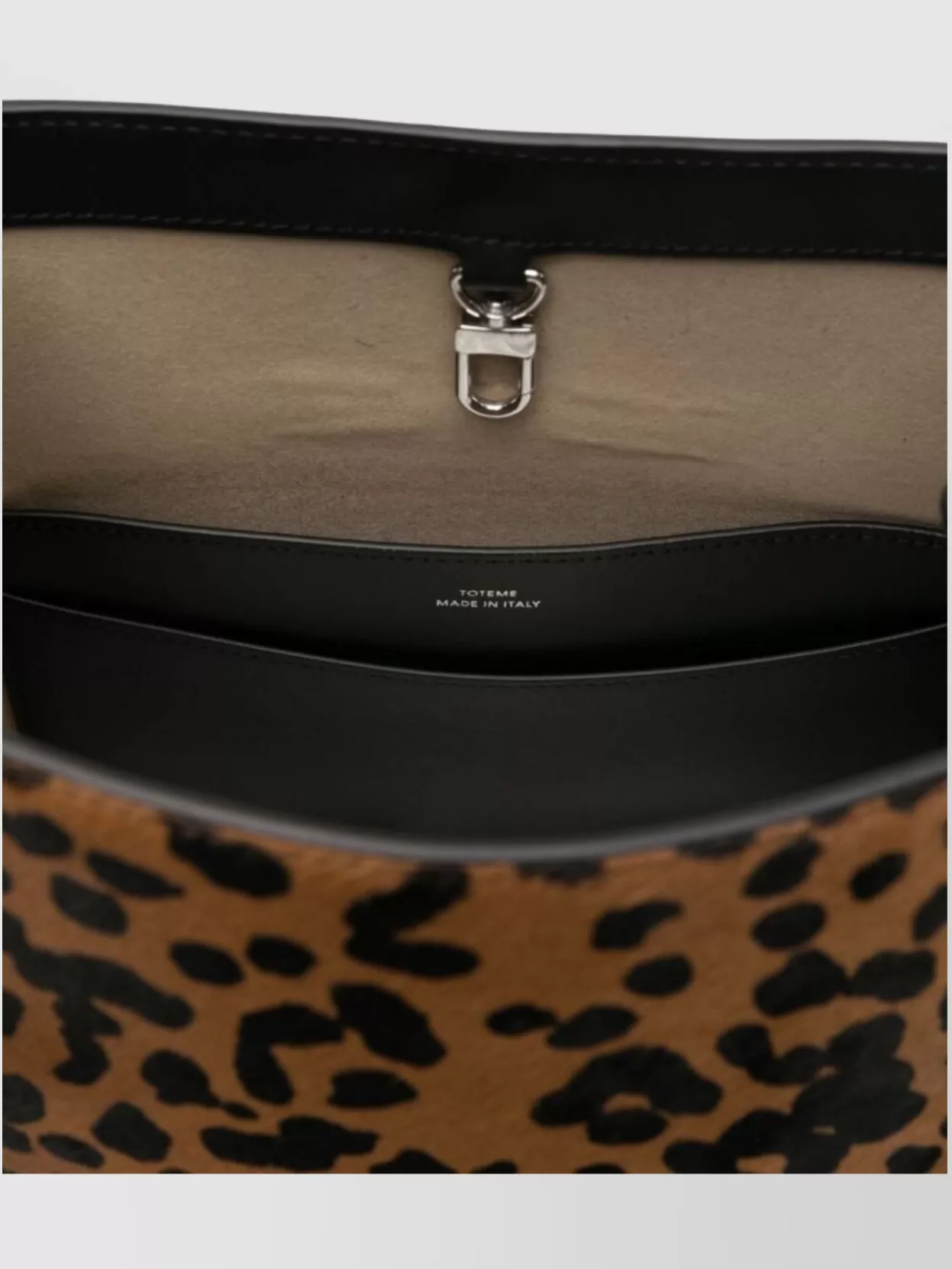 Totême Leopard Print Bucket Bag With Top Handle