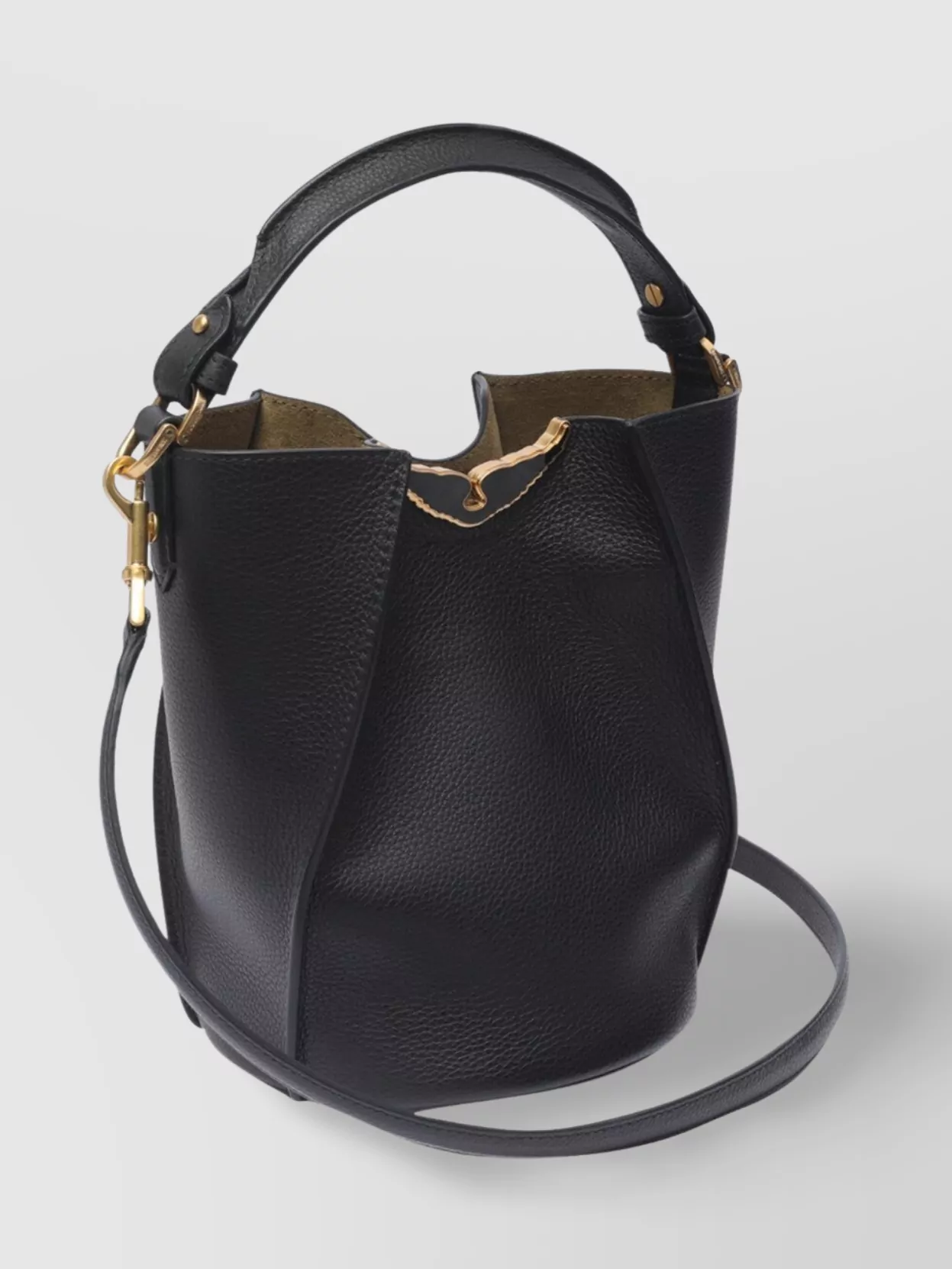 Zadig & Voltaire Bucket Textured Shoulder Bag With Gold Hardware