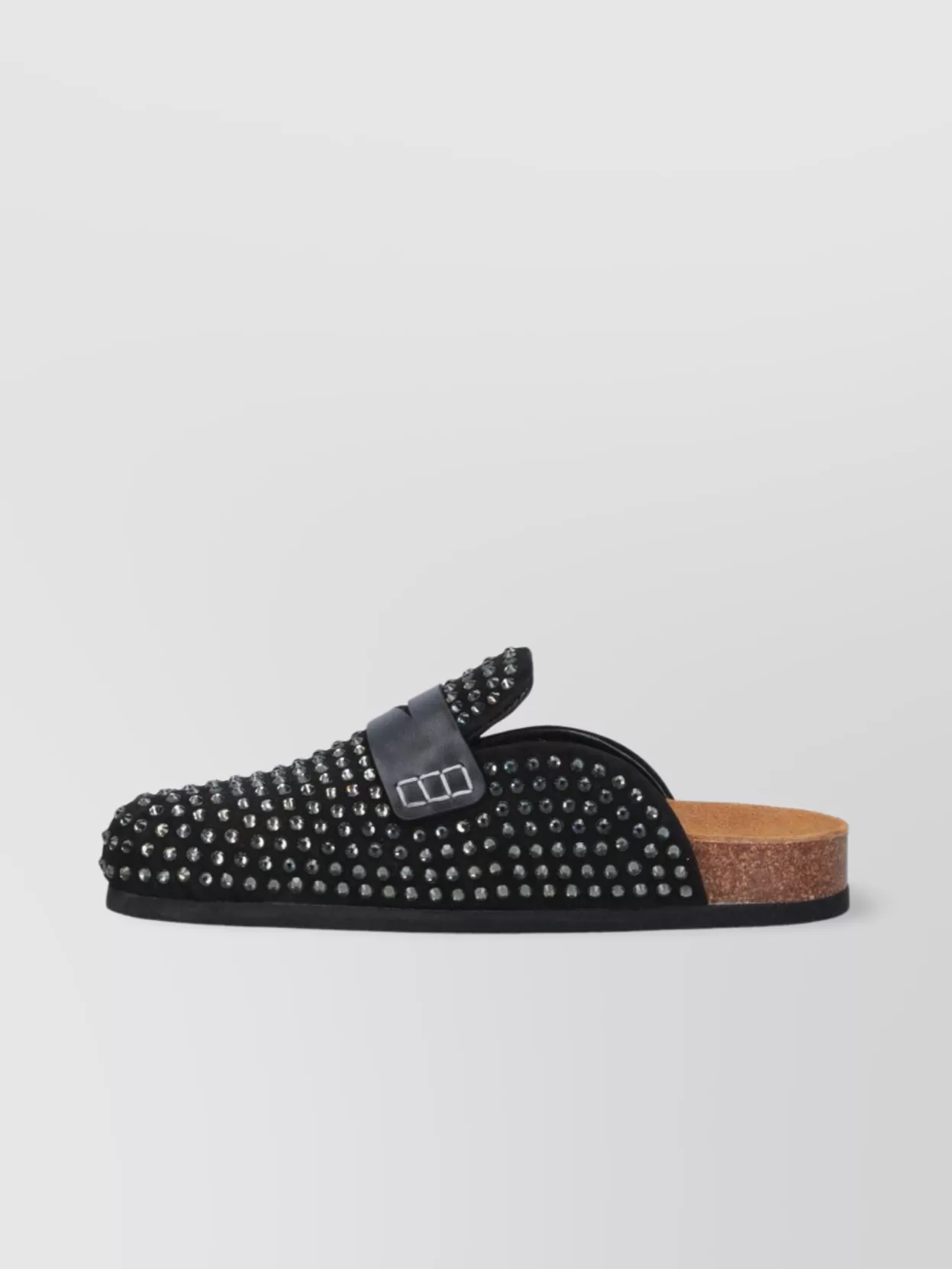 Jw Anderson Studded Cork Sole Mules With Round Toe In Black
