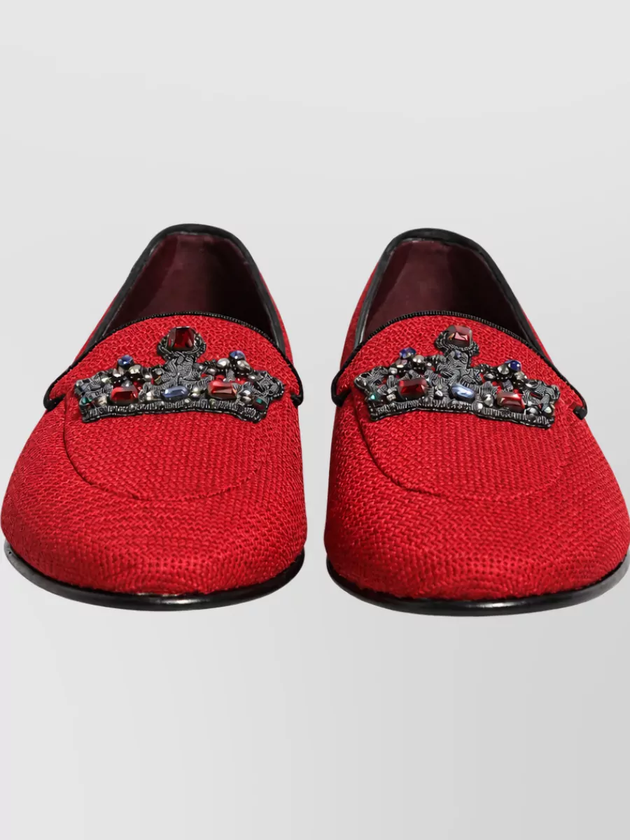 Dolce&Gabbana Leather Embellished Loafers