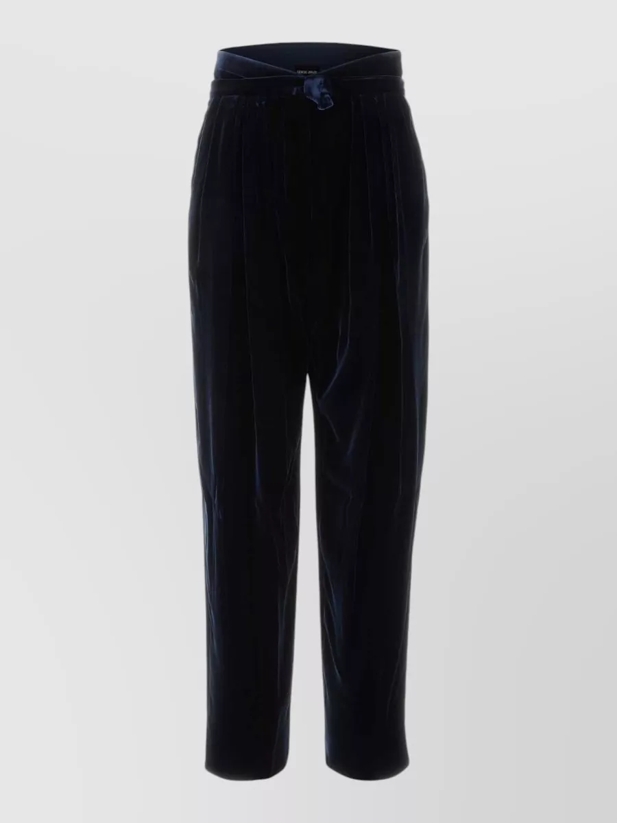 Giorgio Armani velvet high-waisted trousers