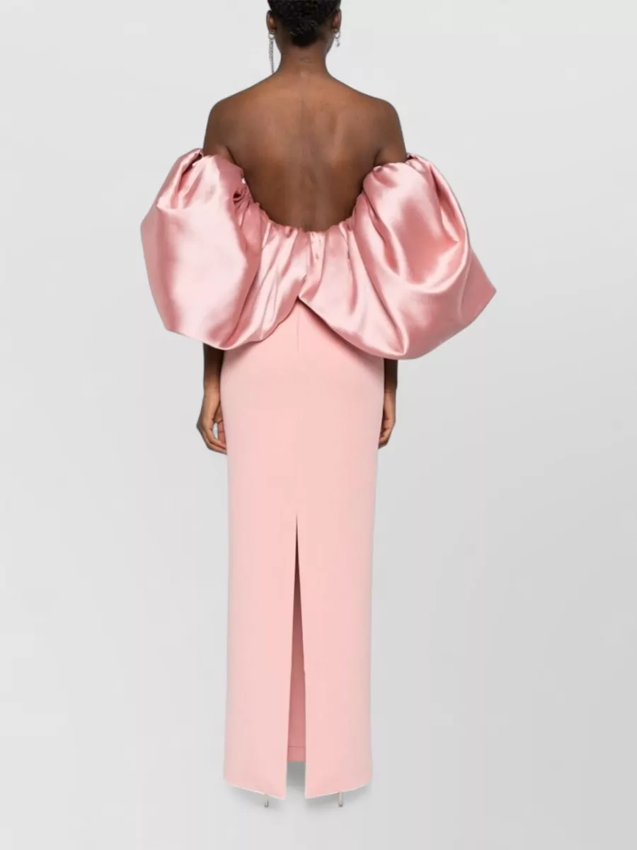 Solace London Off-Shoulder Puff-Sleeve Maxi Gown