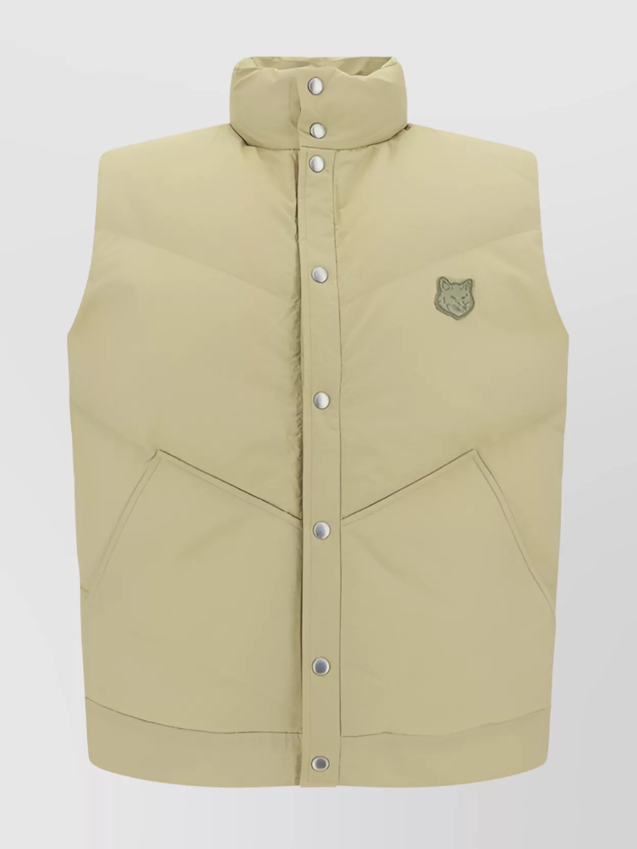 Shop Maison Kitsuné Quilted Cotton Down Vest With High Collar