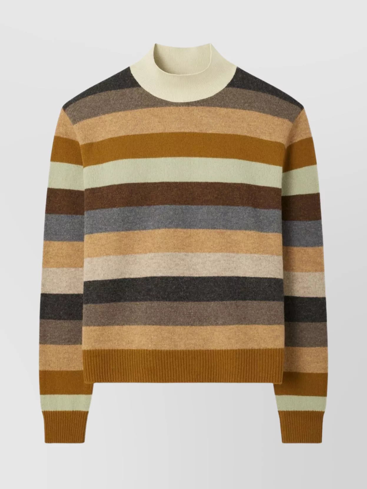 Tory Burch merino wool ribbed turtleneck striped jumper
