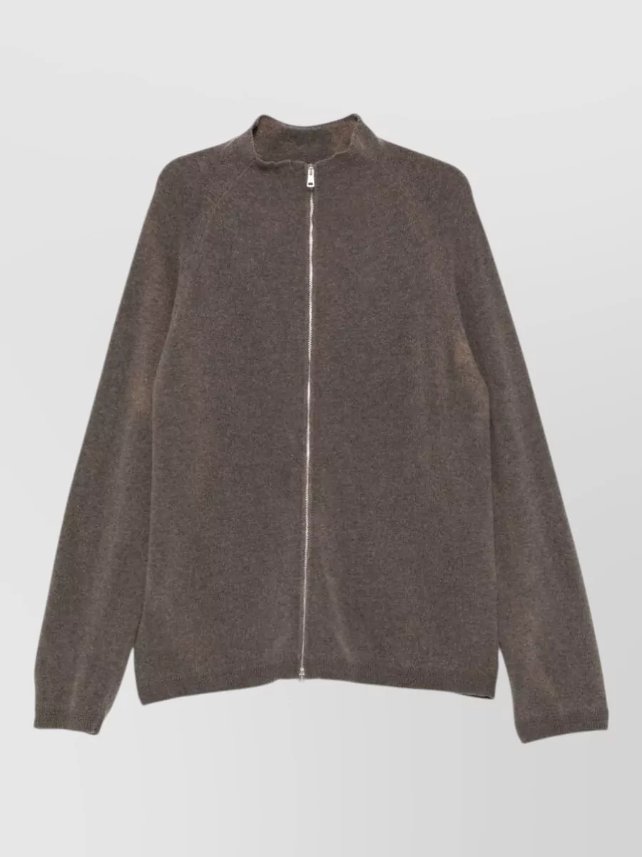 Our Legacy merino wool ribbed zip-up cardigan