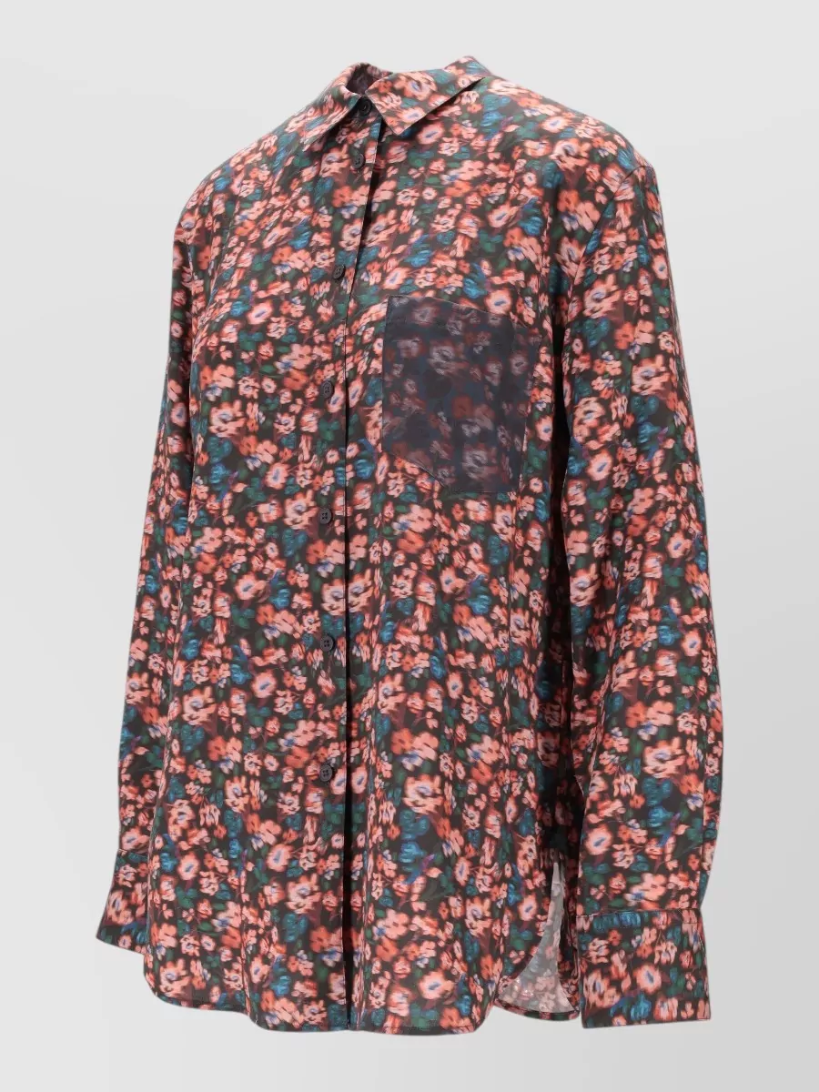 Paul Smith Womens Shirt Floral Pattern Chest Pocket