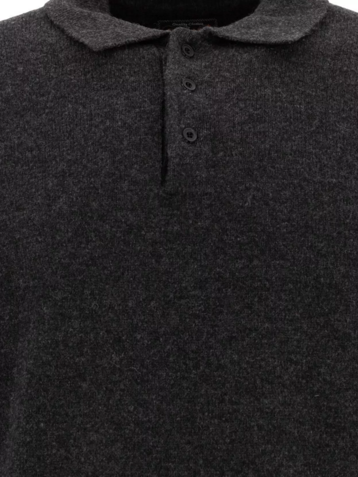 Beams Plus Wool Polo Shirt Featuring Ribbed Cuffs And Hem