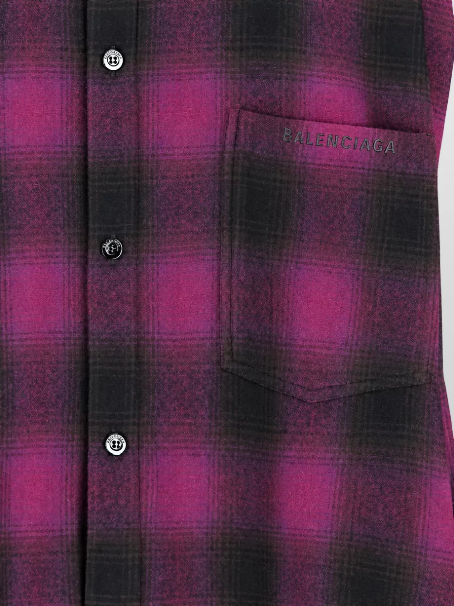 Balenciaga Checked Relaxed-Fit Wool Shirt