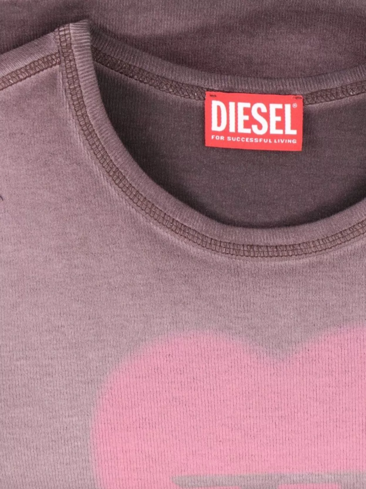 Diesel T-ele T-shirt In Washed Purple Stretch Cotton In Pink
