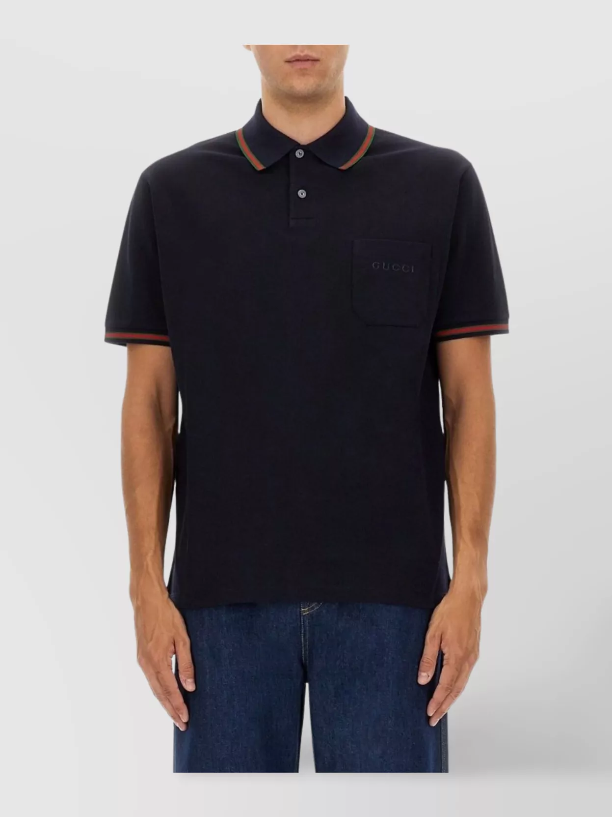 Gucci Embroidered Polo Shirt Featuring Chest Pocket