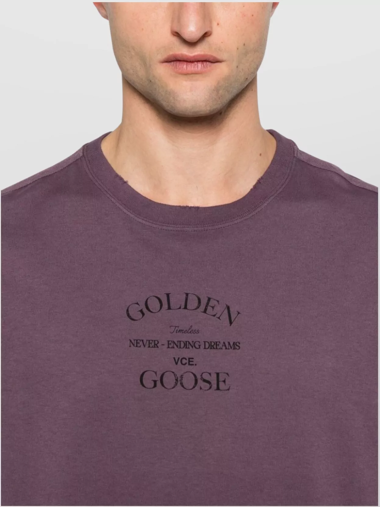 Golden Goose Crew Neck Graphic Print Straight Hem