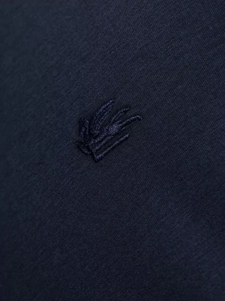 Etro Pegaso Embroidery Cotton Crew Neck T Shirt