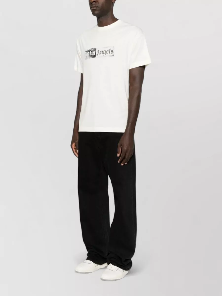 Palm Angels Cotton Logo Print Short-Sleeve T-Shirt