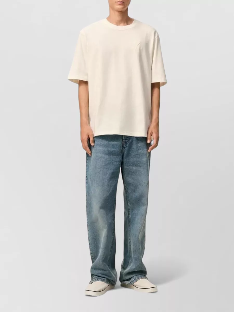 Ami Paris Ami De Coeur Logo Embossed T Shirt