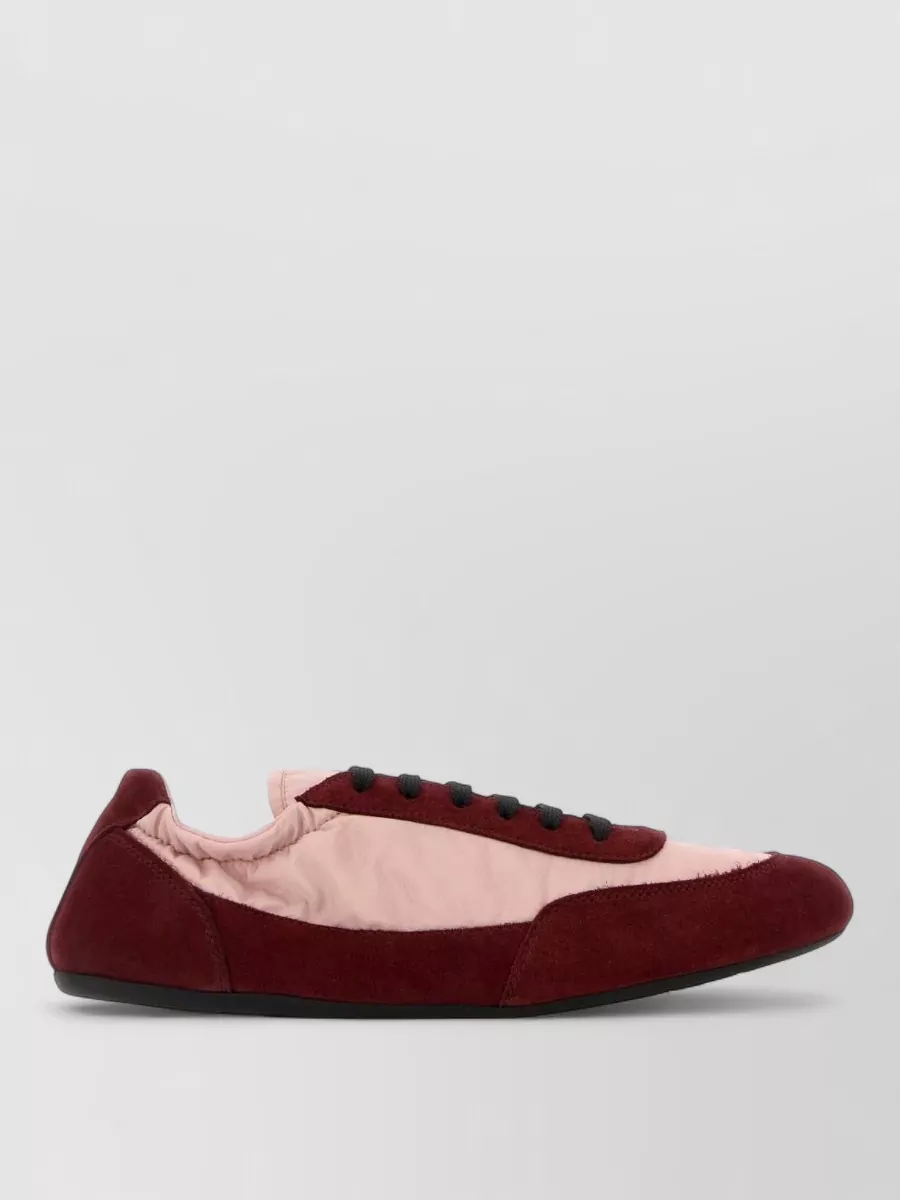 Prada Renylon Suede Collapse Sneakers Contrast Panels