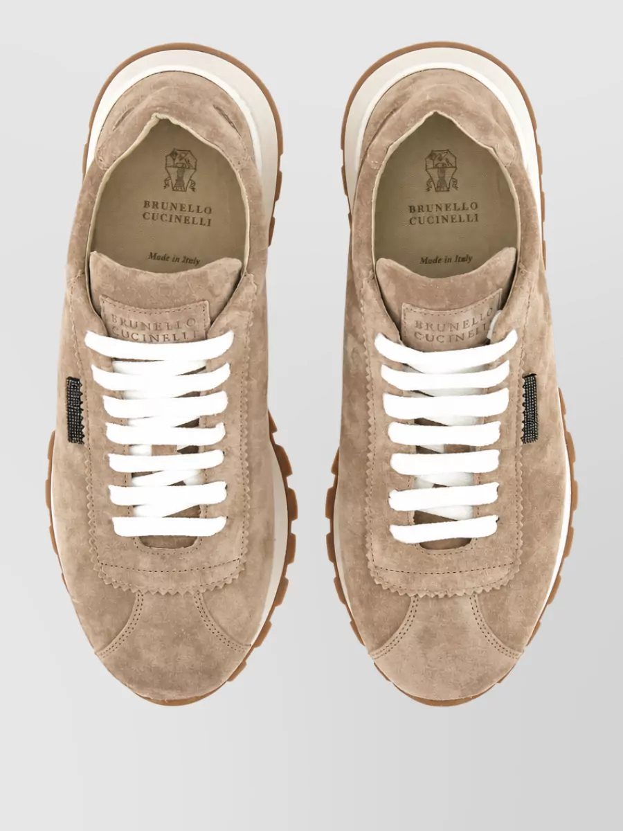 Brunello Cucinelli Leather Lace-Up Sneakers