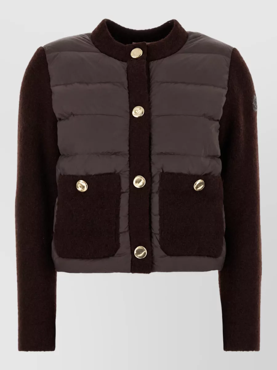 Moncler Knit and nylon cardigan
