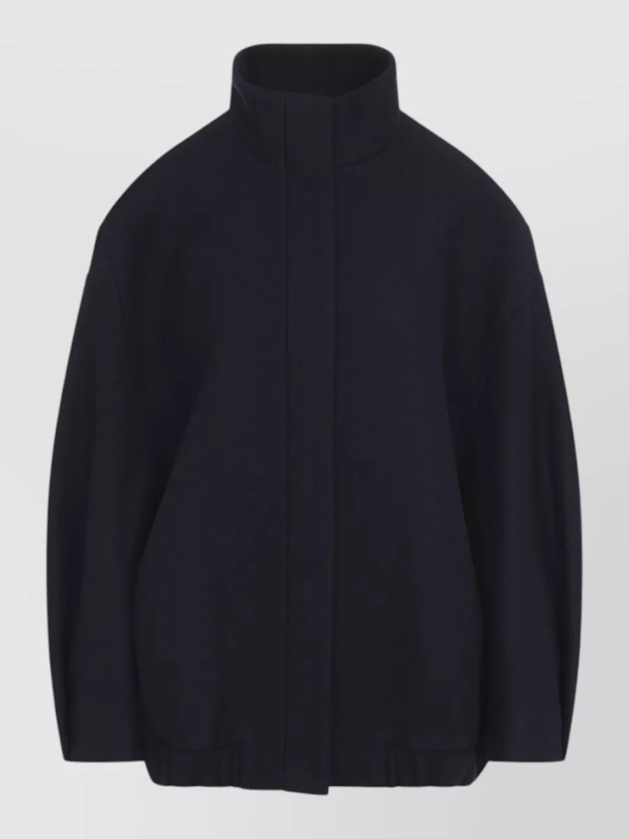 Dries Van Noten Wool blend relaxed fit high collar jacket