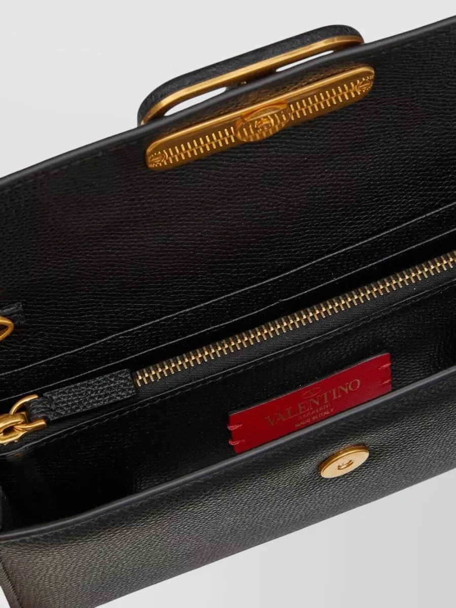 Valentino Garavani Vlogo Signature Leather Wallet On Chain