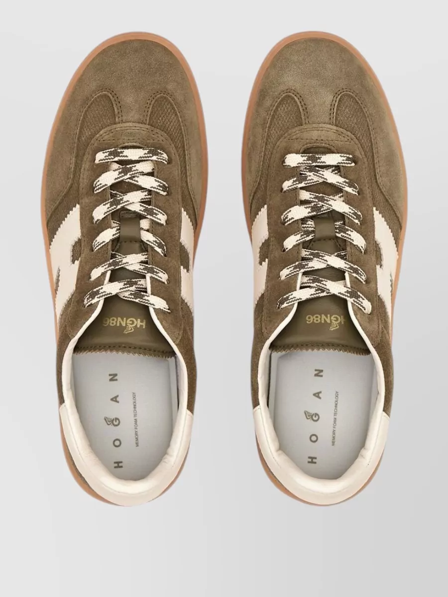 Hogan Cool Leather Sneakers Contrast Panel Sole