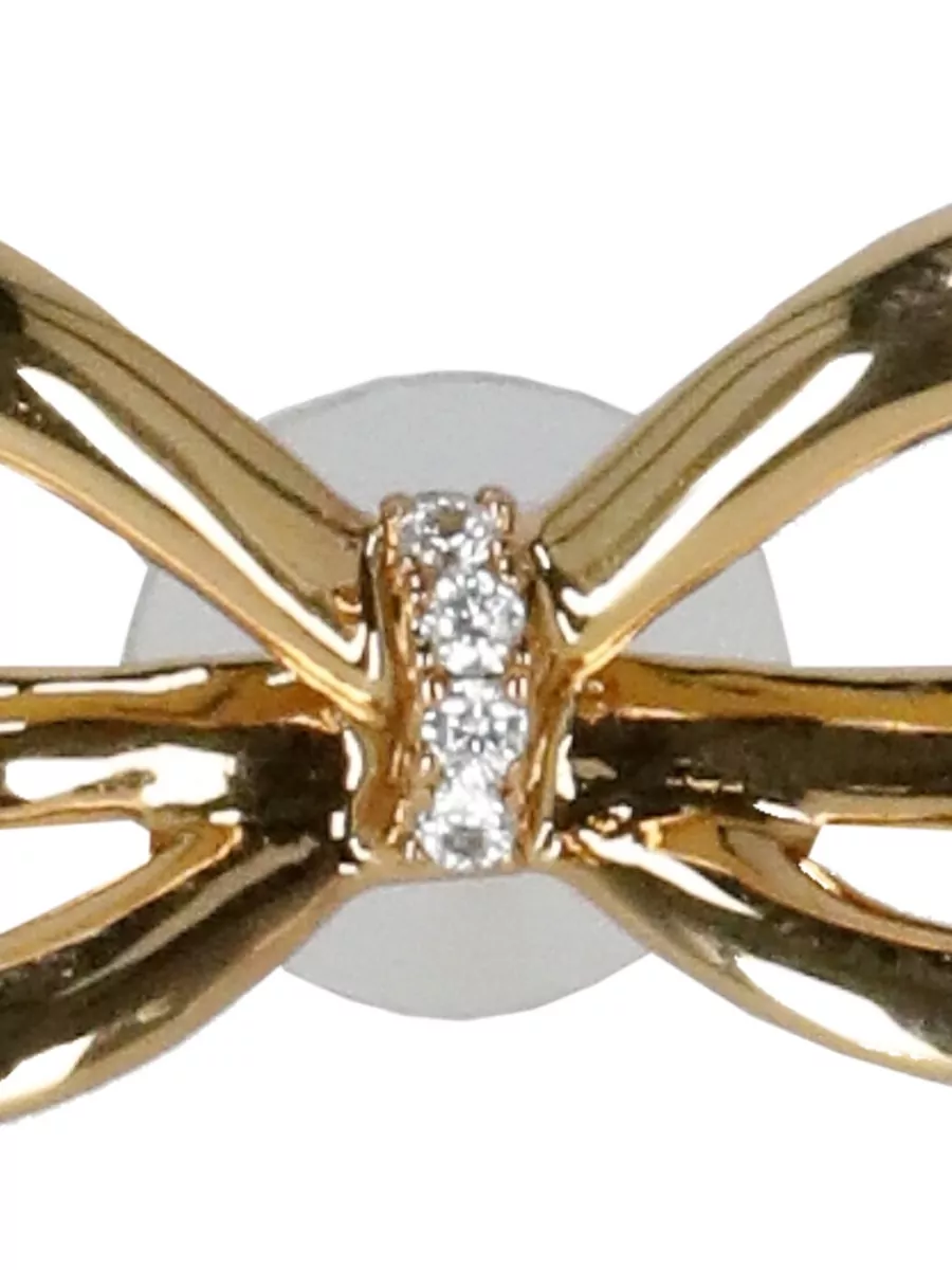 Self-Portrait Bow Crystal Gemstone Gold Brass Stud Earrings