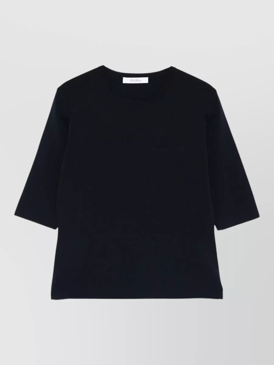 Max Mara ribbed crew neck three quarter sleeve t-shirt