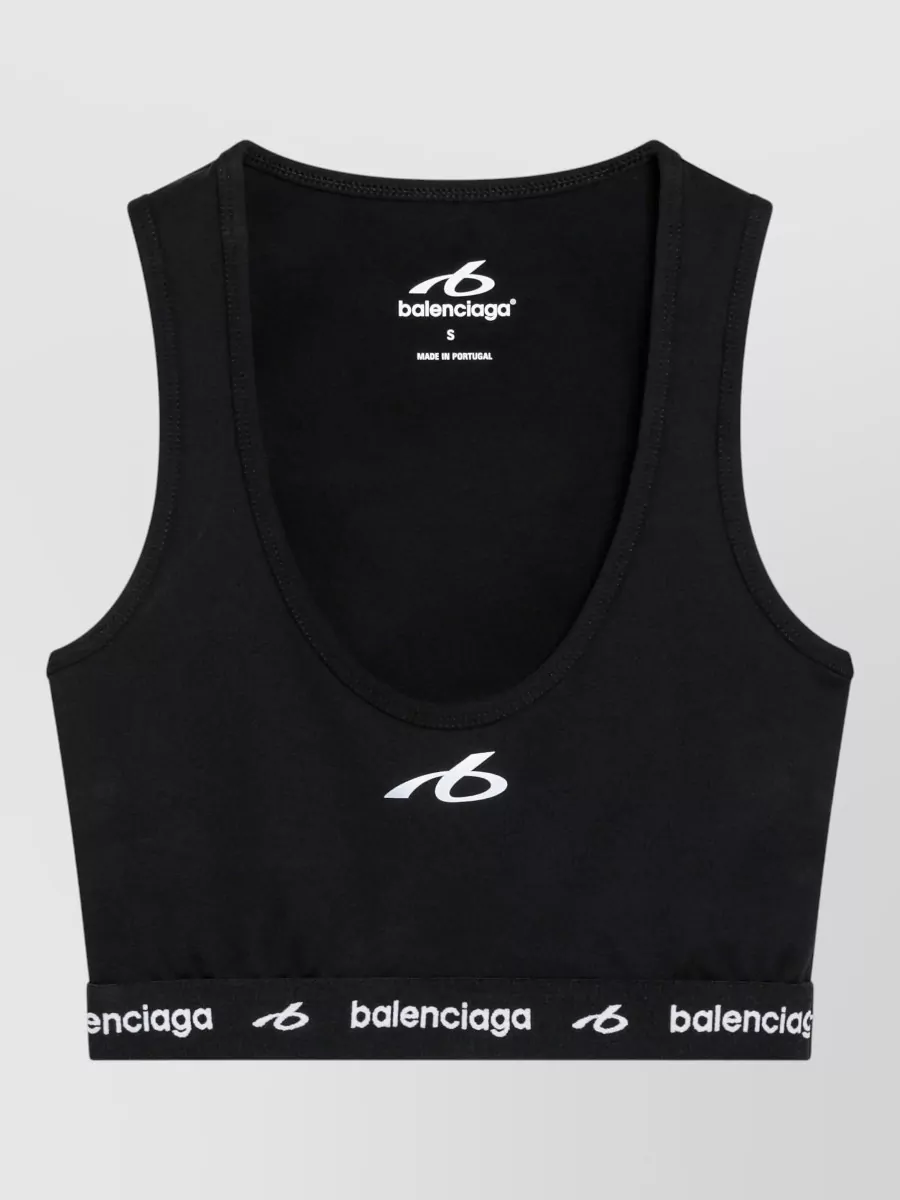 Balenciaga Scoop neck technical bra tank top