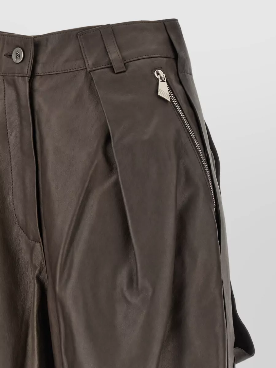 The Attico Leather Bermuda Shorts