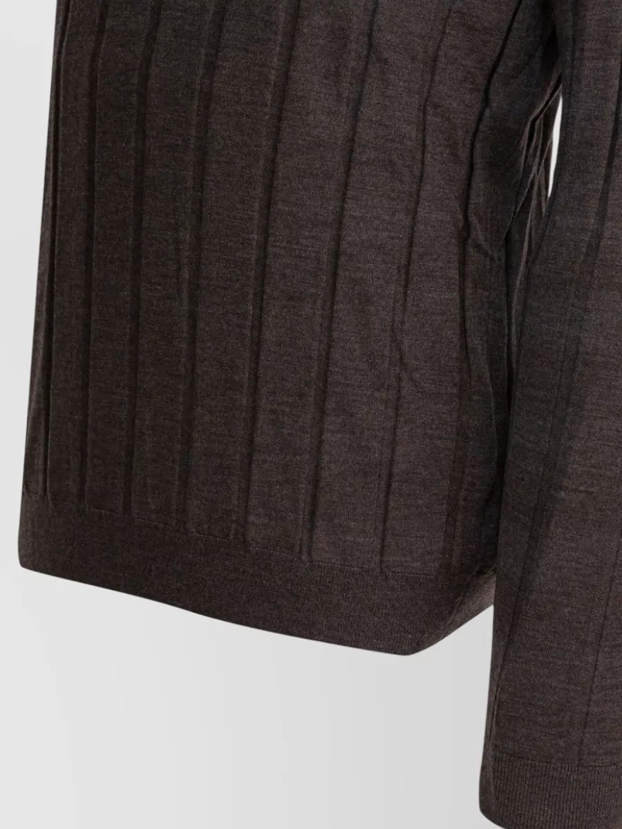 Brunello Cucinelli Long Sleeve Ribbed Knit Sweater