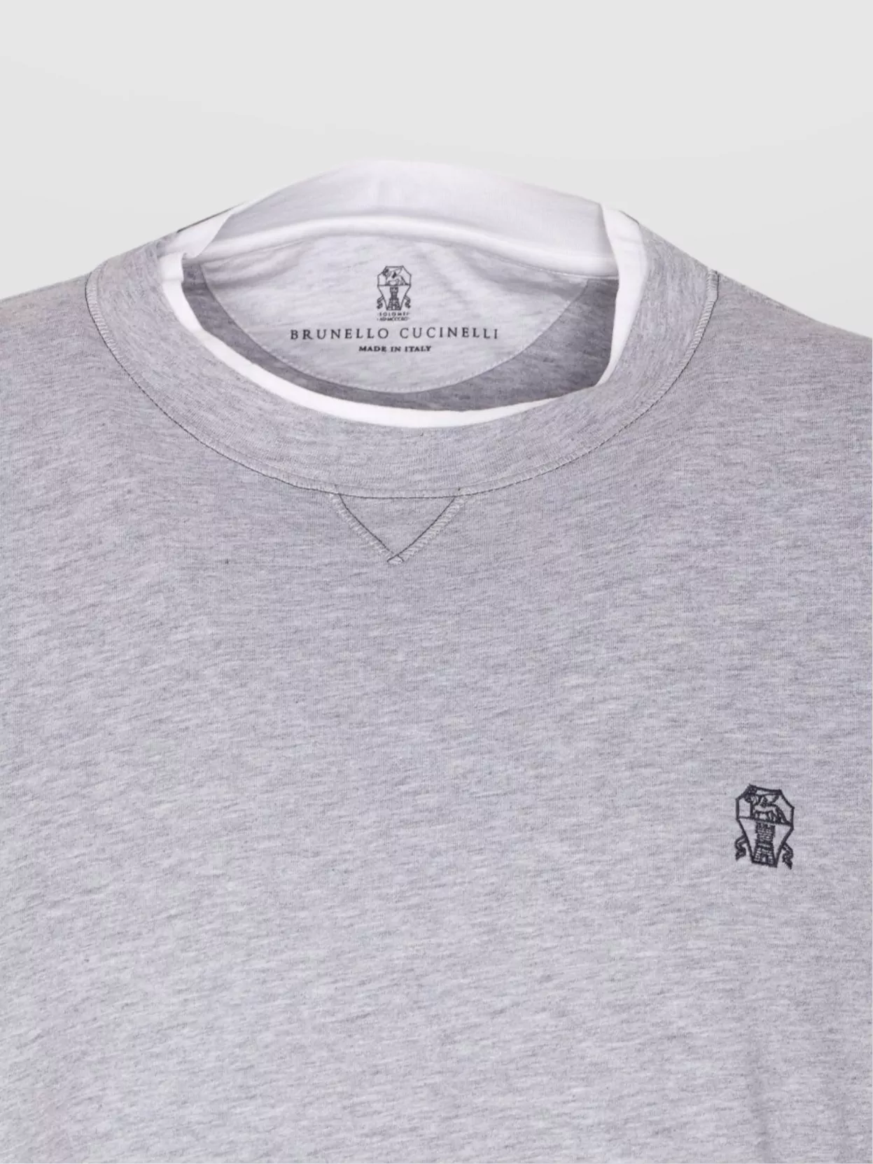 Brunello Cucinelli Layered Crewneck T-Shirt Stitch Detailing