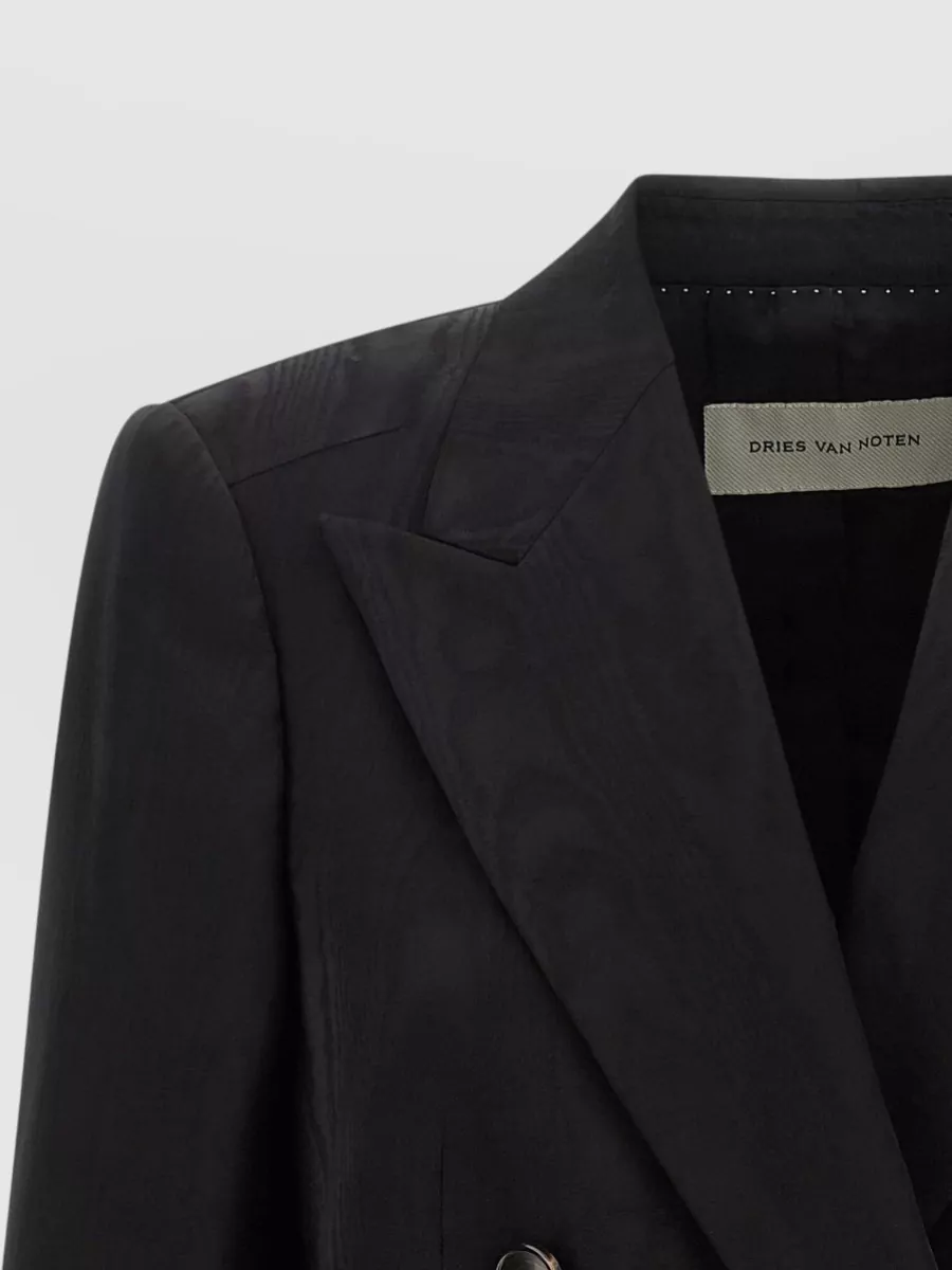 Dries Van Noten Double-Breasted Moiré Blazer