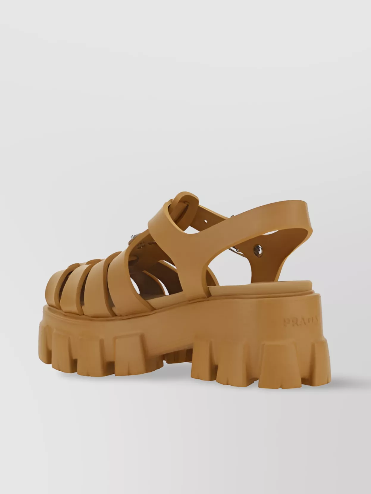 Prada Chunky Sole Oversized Sandals With Textured Platform