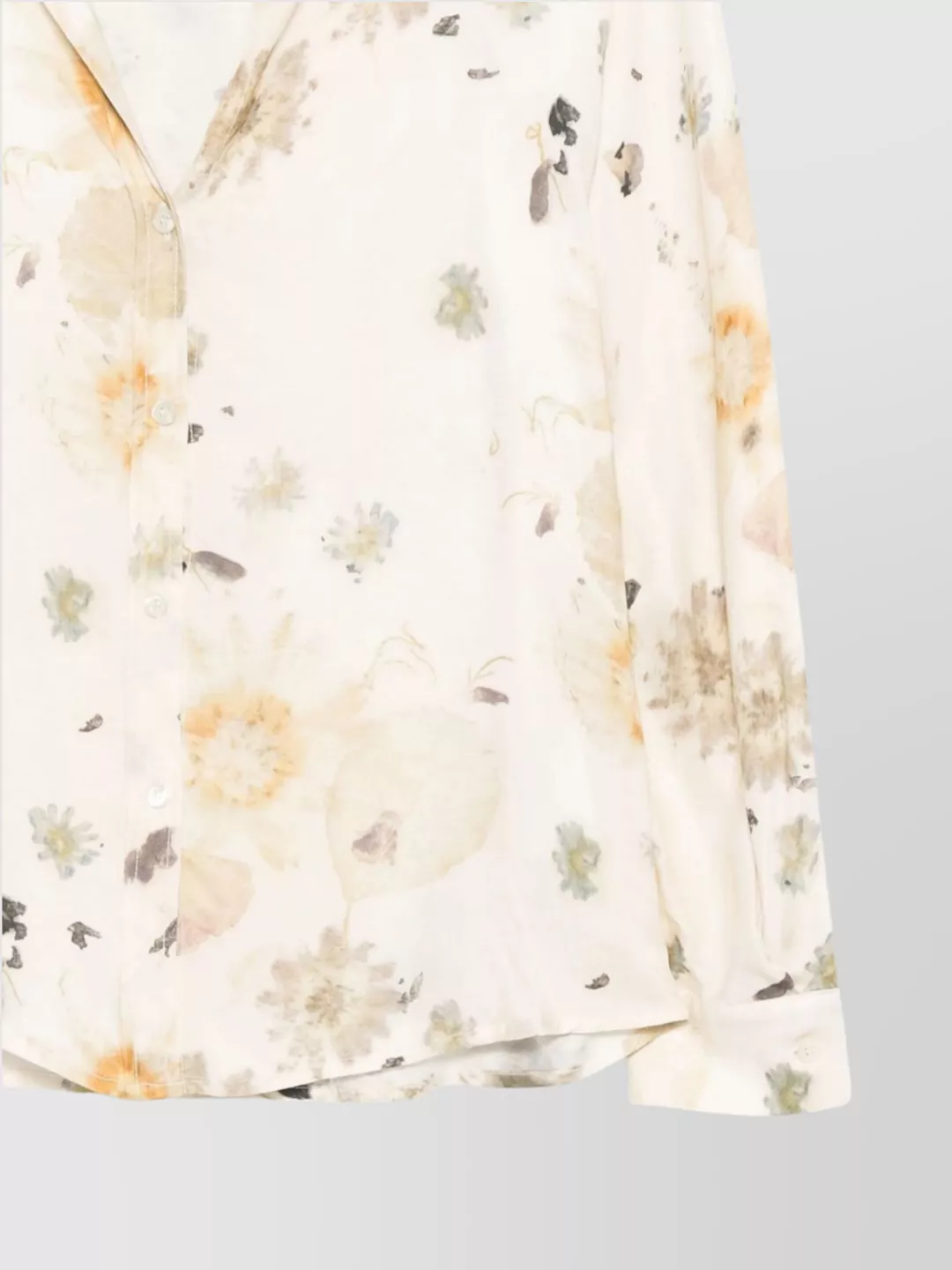 Semicouture Floral Long Sleeve Collared Top Jeanine