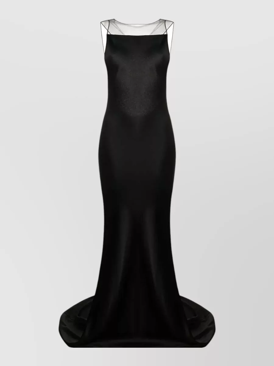 Maison Margiela satin square-neck spaghetti-strap backless maxi dress