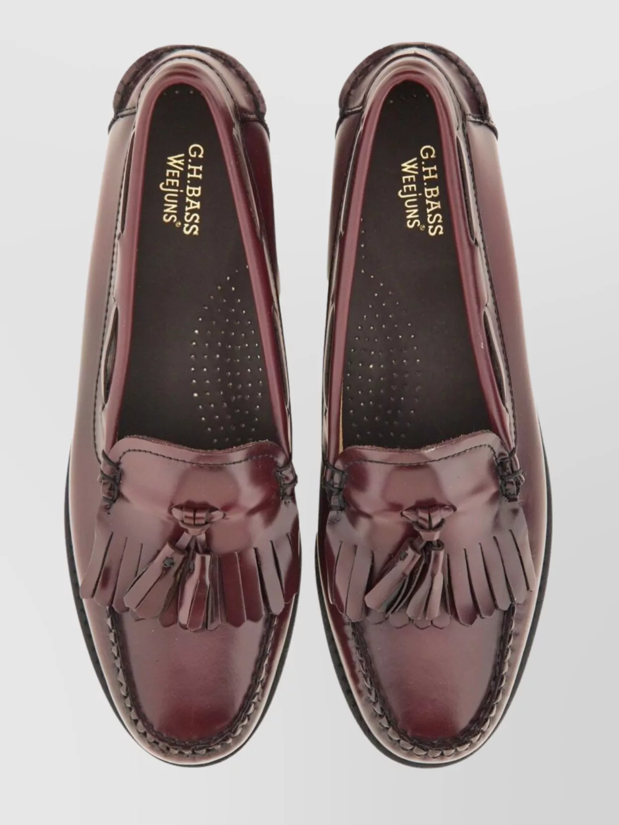 G.h. Bass Leather Loafers With Round Toe And Tassel Detail