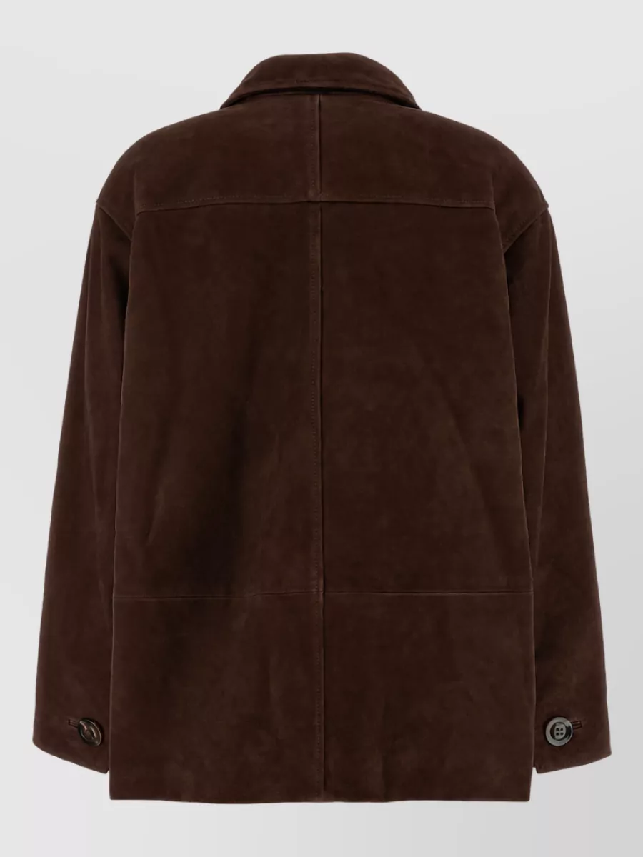 Soeur Suede Oversized Single Breasted Coat