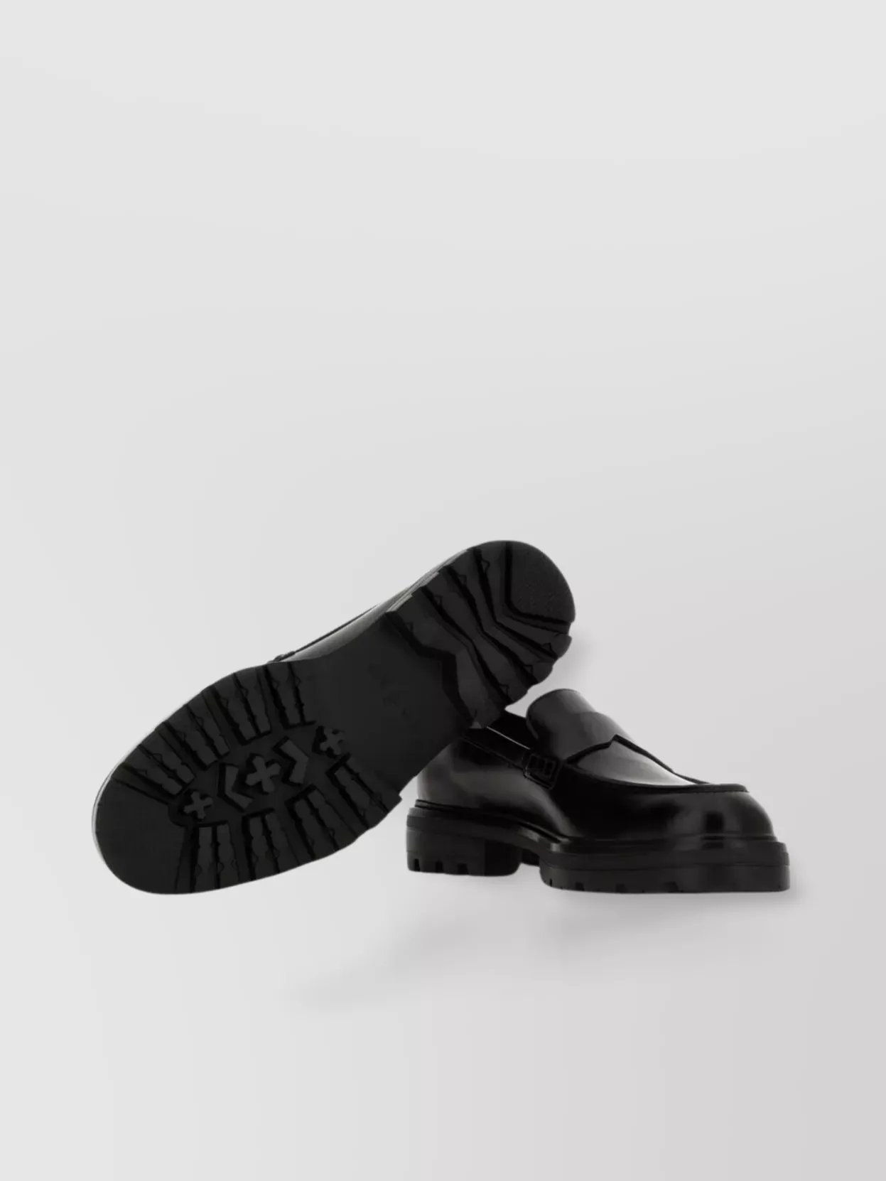 Hogan Chunky Sole Round Toe Penny Strap Loafers