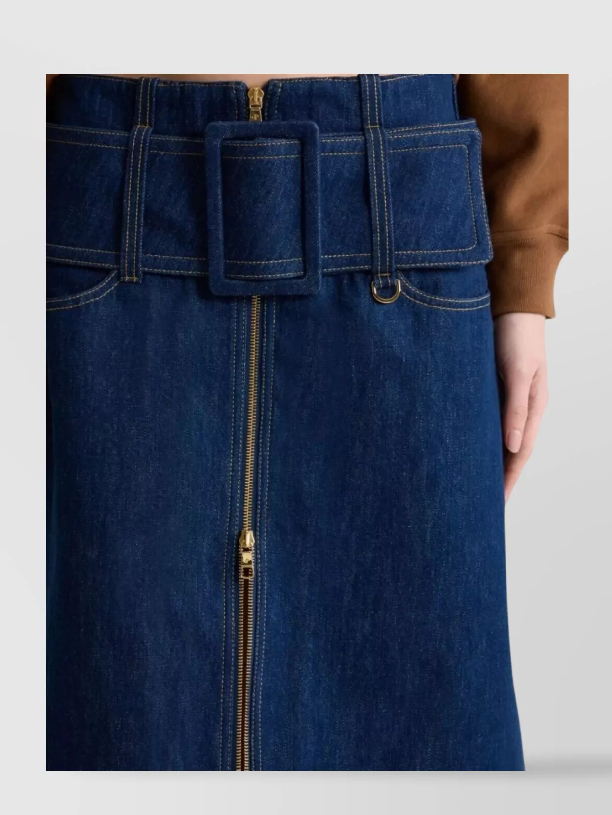 Patou Midi Skirt With Zip And Belt