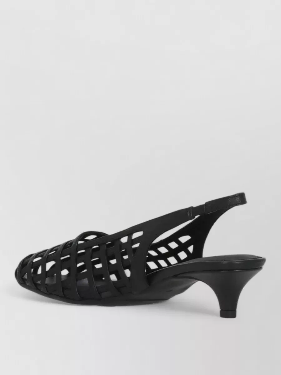 Ash Cutout Leather Slingback Pumps