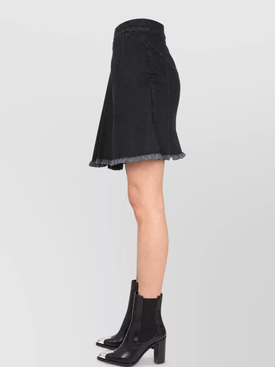 Alexander Mcqueen Cotton Asymmetric Mini Skirt
