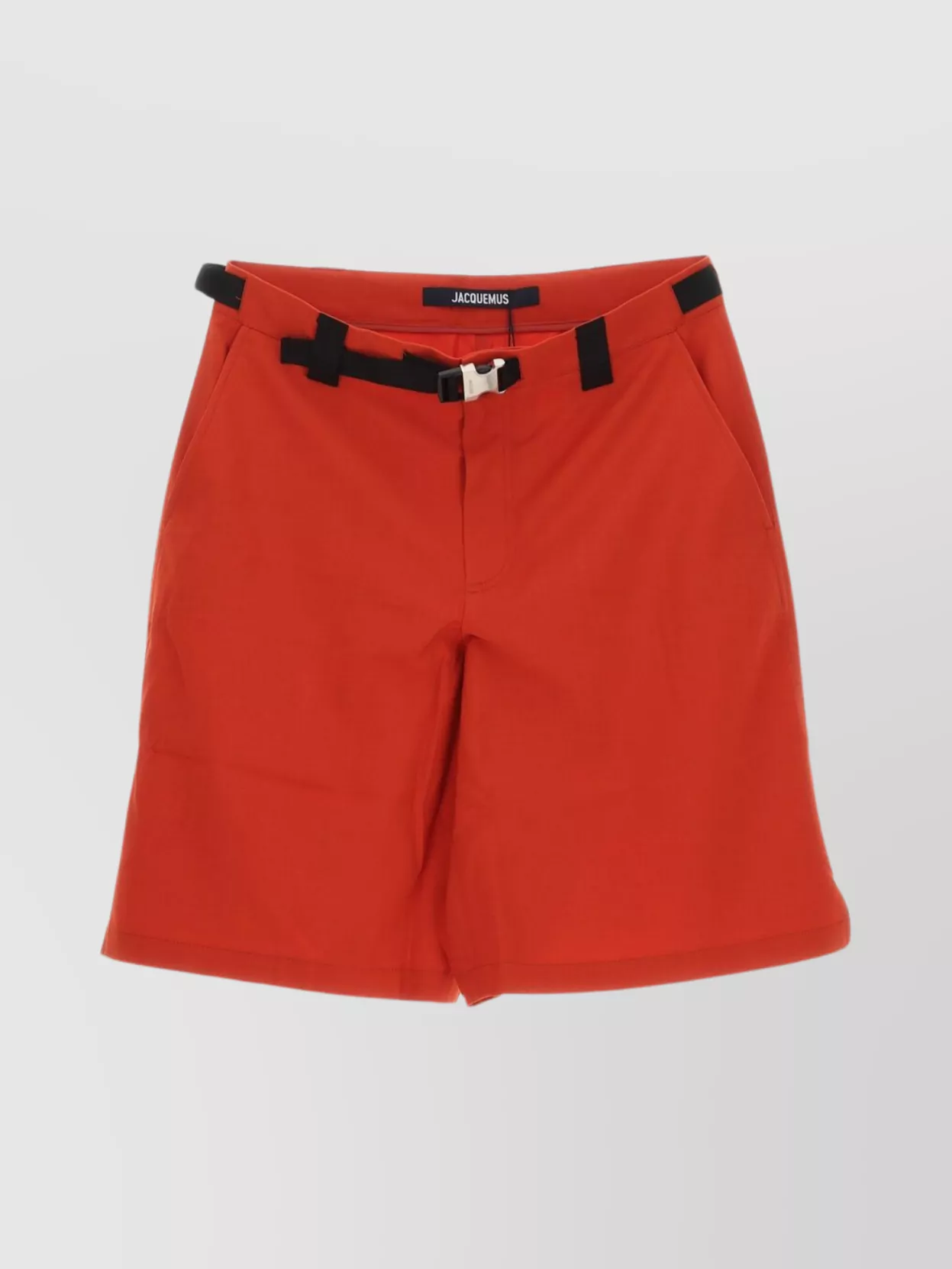 Jacquemus Mid Rise Wide Leg Shorts In Red