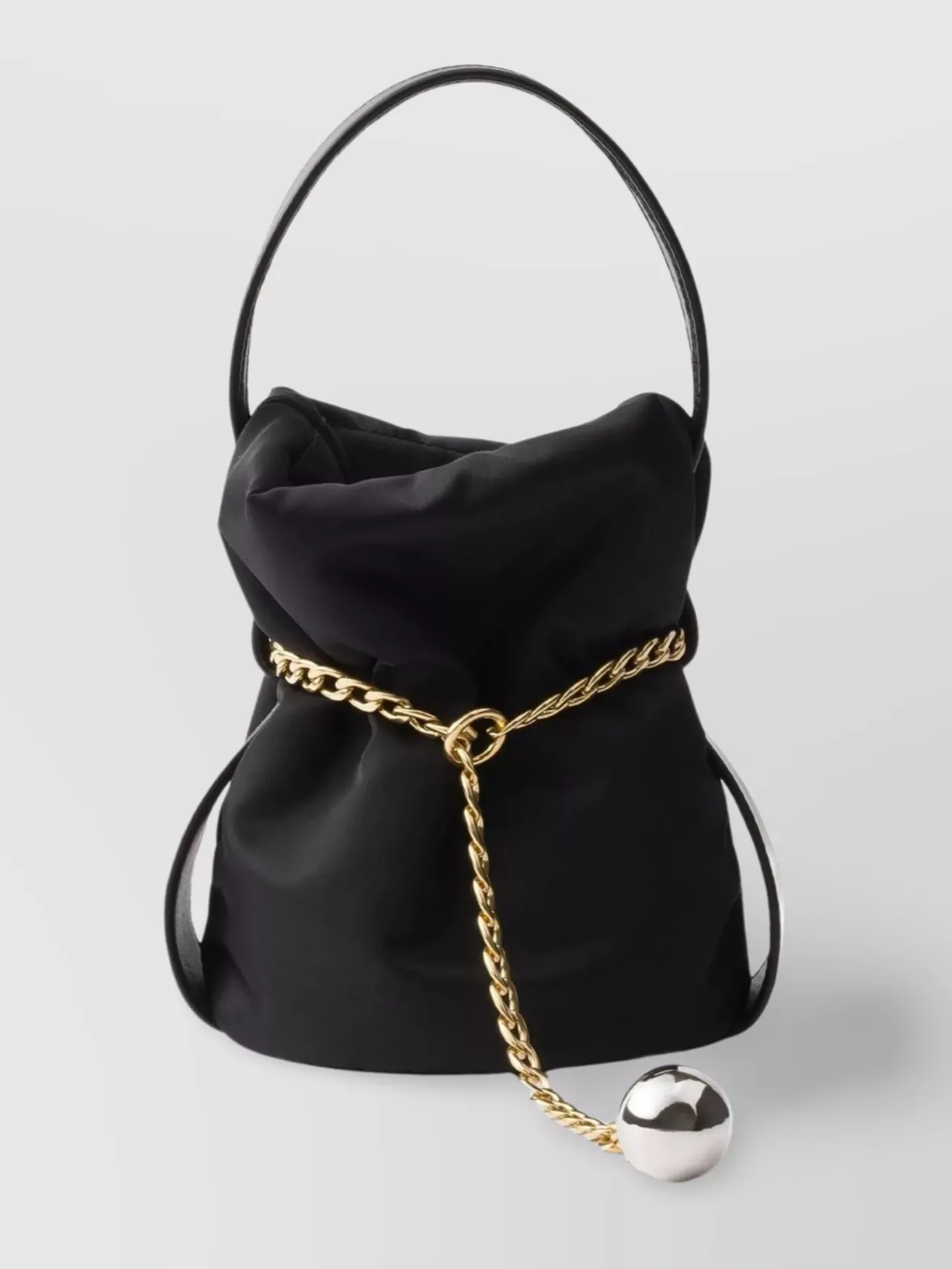 Prada Chain Handle Metal Ball Cross-body Bag In Black