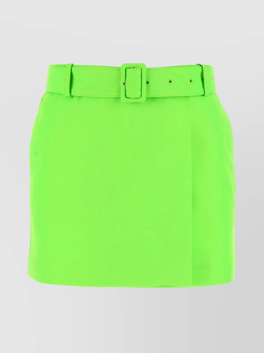 Shop Ami Alexandre Mattiussi Detachable Belt Wool Mini Skirt In Pastel